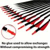 31 inch carbon arrow aiming practice hunting arrow suitable for compound bow and recurve bow with detachable tip (12 pack)
