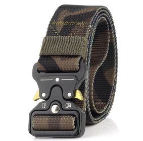 3.8cm Tactical belt Men's military fan Tactical belt Multi functional nylon outdoor training belt Logo can be ordered (Colour: Classic camouflage)