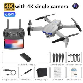 new K3 drone 4K HD dual camera foldable height keeps drone WiFi FPV 1080p real-time transmission RC Quadcopter toy PK sg906 pro (Ships From: China, Color: grey single camera)