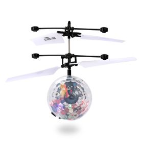 RC Flying Balls Electric Infrared Induction Drone Helicopter Ball LED Light Kids Flying Toy (Color: White)